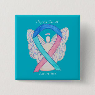 Thyroid Cancer Angel Awareness Ribbon Pins