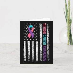 Thyroid Cancer Awareness Month American Flag Hypot Card