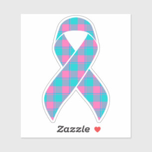 Thyroid Cancer Awareness Plaid Teal Ribbon