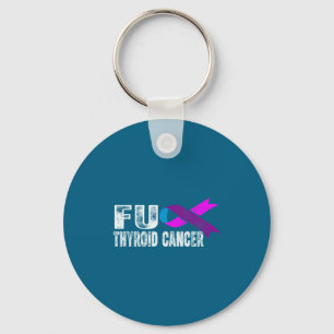 Thyroid Cancer Awareness Retro Thyroid Cancer Surv Key Ring