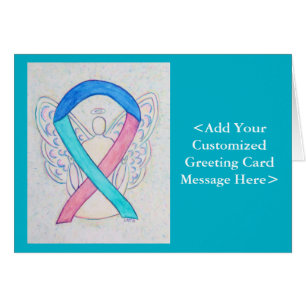 Thyroid Cancer Awareness Ribbon Angel Cards