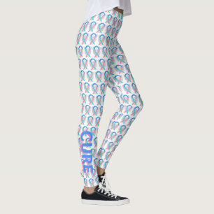 Thyroid Cancer Awareness Ribbon Angel Leggings
