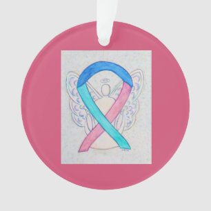 Thyroid Cancer Awareness Ribbon Angel Ornaments