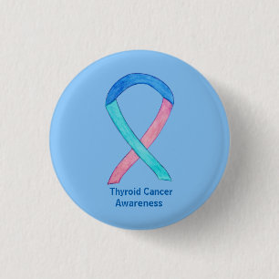 Thyroid Cancer Awareness Ribbon Custom Button Pins