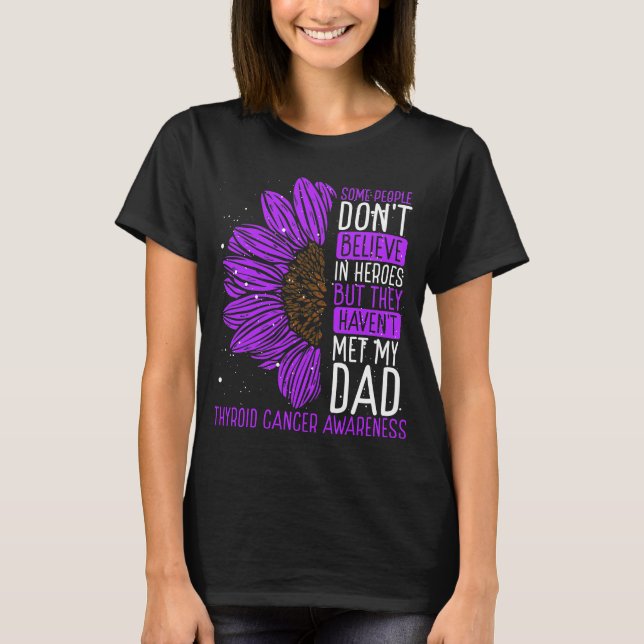 Thyroid Cancer Awareness Ribbon Dad Warrior T-Shirt (Front)