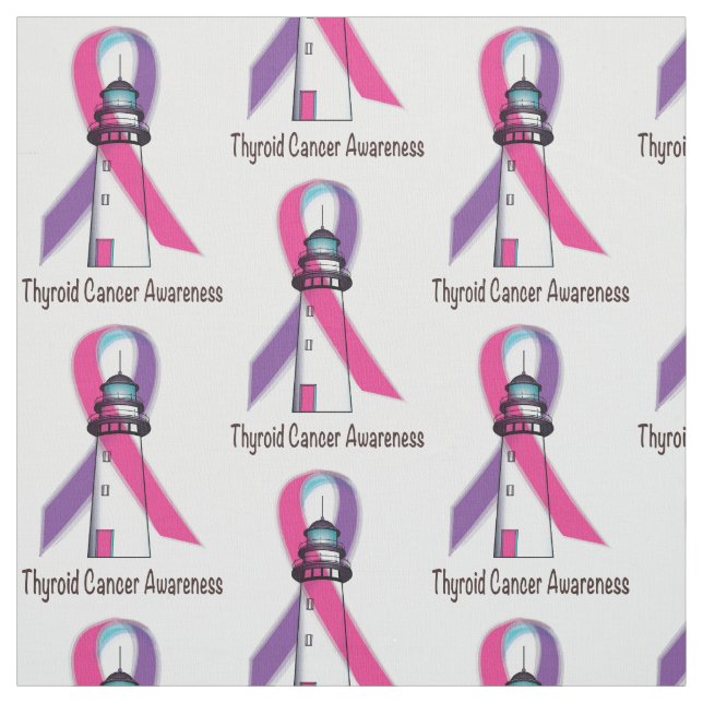 Thyroid Cancer Awareness Ribbon Fabric (Swatch)