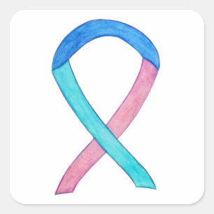 Thyroid Cancer Awareness Ribbon Sticker Decals