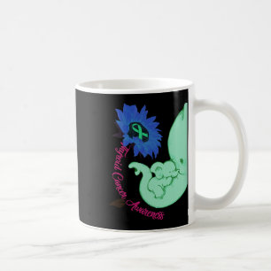 Thyroid Cancer Awareness Sunflower Elephant Costum Coffee Mug