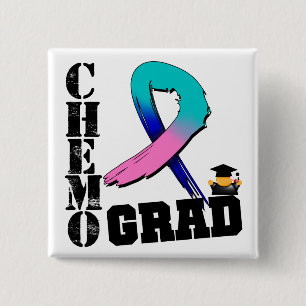 Thyroid Cancer Chemo Grad 15 Cm Square Badge