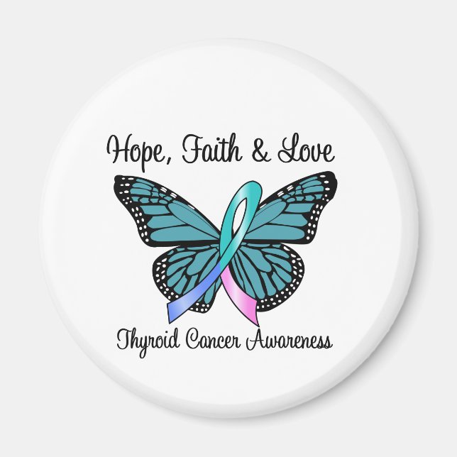 Thyroid Cancer Hope Butterfly Magnet (Front)