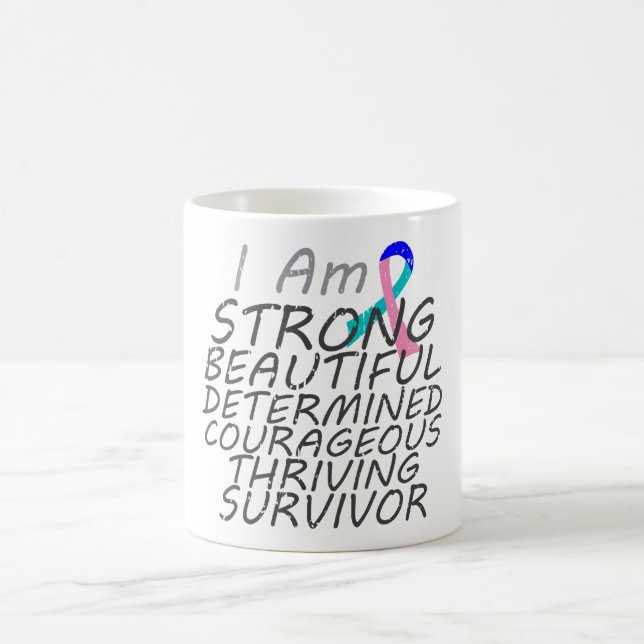 Thyroid Cancer I Am Strong Survivor Coffee Mug (Center)
