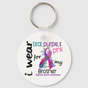 Thyroid Cancer I Wear Ribbon For My Brother 43 Key Ring