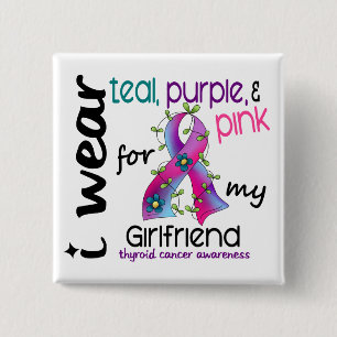 Thyroid Cancer I Wear Ribbon For My Girlfriend 43 15 Cm Square Badge