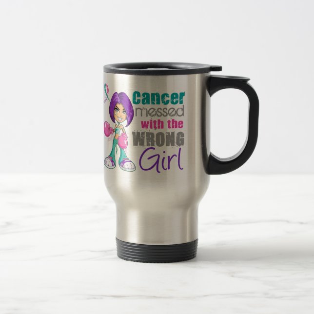 Thyroid Cancer Messed With Wrong Girl.png Travel Mug (Right)