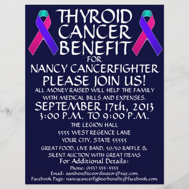 Thyroid Cancer Ribbon Benefit Flyer (Front)