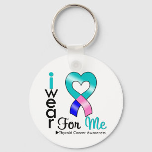 THYROID CANCER Ribbon For Me Key Ring