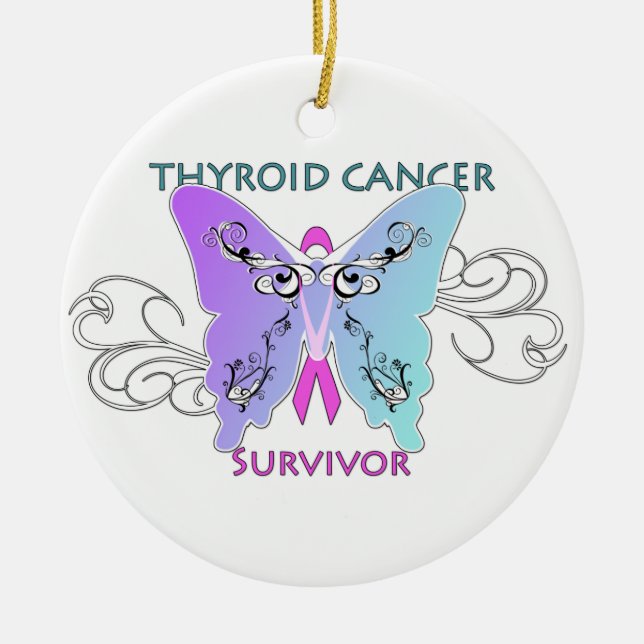 Thyroid Cancer Survivor Christmas Ornament (Front)