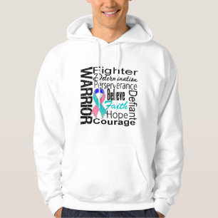 Thyroid Cancer Warrior Collage Hoodie