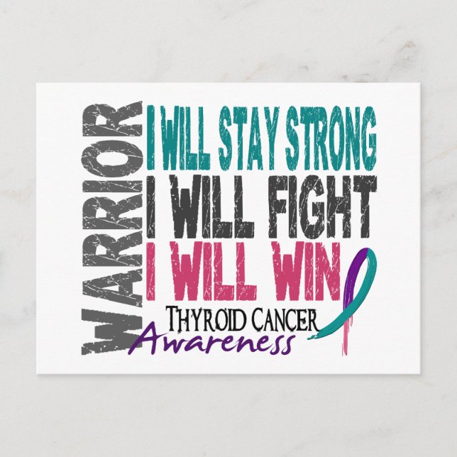Thyroid Cancer Warrior Postcard (Front)