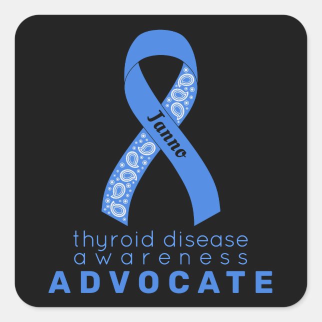 Thyroid Disease Advocate White Square Sticker (Front)