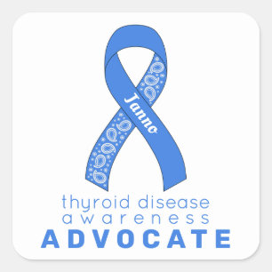 Thyroid Disease Advocate White Square Sticker