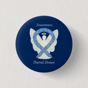 Thyroid Disease Awareness Angel Paisley Ribbon Pin