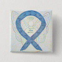 Thyroid Disease Awareness Angel Paisley Ribbon Pin