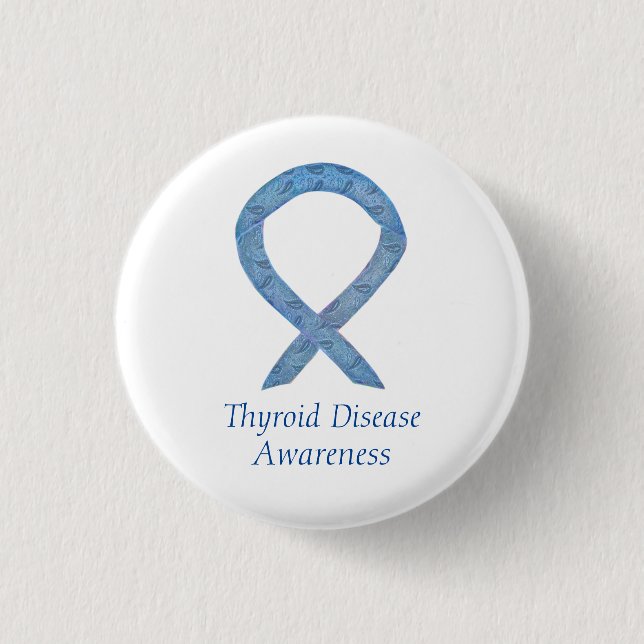 Thyroid Disease Awareness Paisley Ribbon Pin (Front)