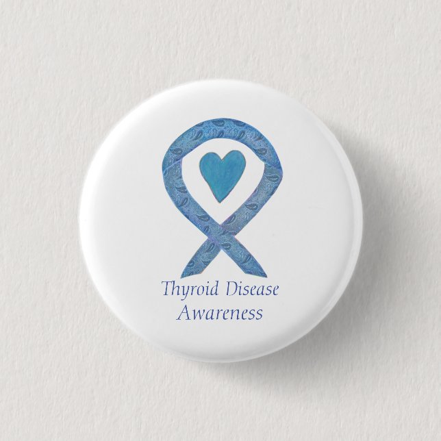 Thyroid Disease Awareness Paisley Ribbon Pin (Front)