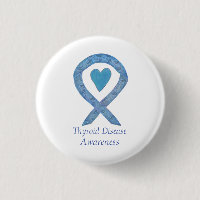 Thyroid Disease Awareness Paisley Ribbon Pin