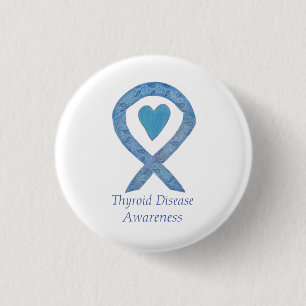 Thyroid Disease Awareness Paisley Ribbon Pin