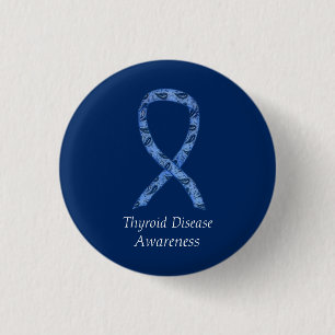 Thyroid Disease Awareness Paisley Ribbon Pin