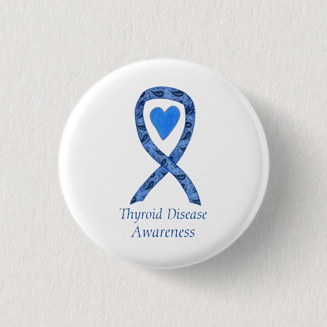 Thyroid Disease Awareness Paisley Ribbon Pin (Front)
