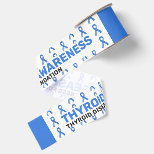 Thyroid Disease Awareness Pattern Ribbon Grosgrain Ribbon