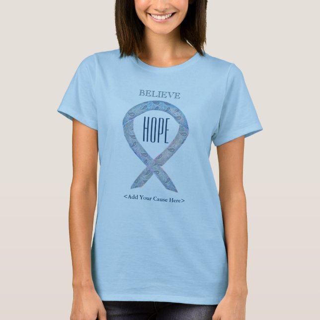 Thyroid Disease Awareness Ribbon Art T-Shirts (Front)