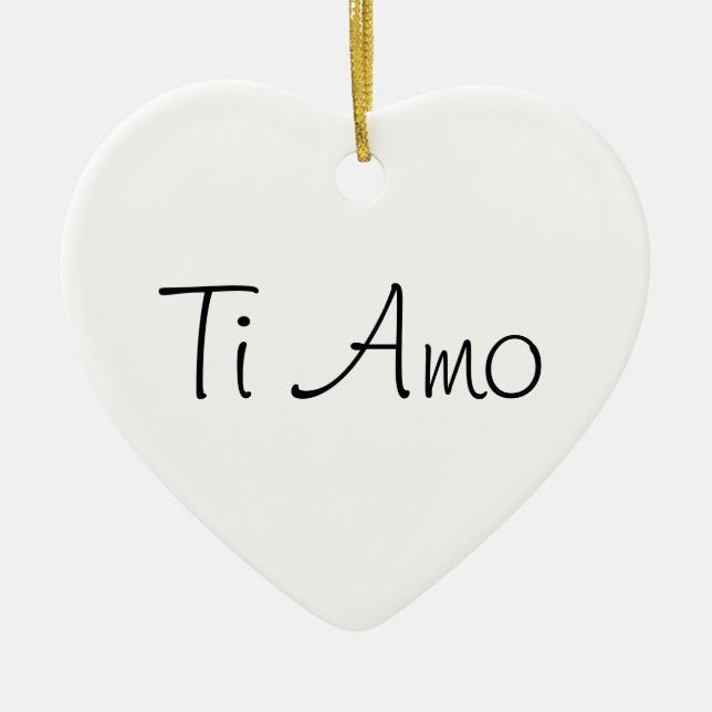 Ti Amo/I Love You Ceramic Tree Decoration (Front)