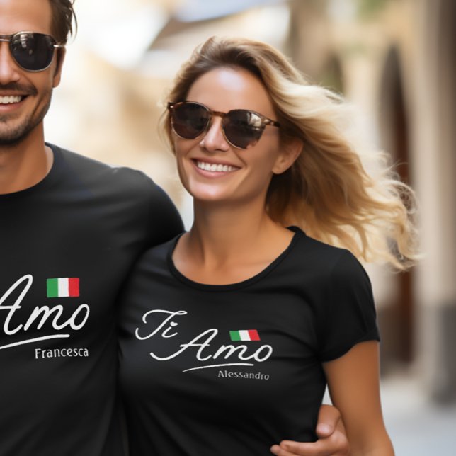 Ti Amo Script Personalised couple's T-Shirt (Ti Amo Women's Tee from Ti Amo Couple's Set)