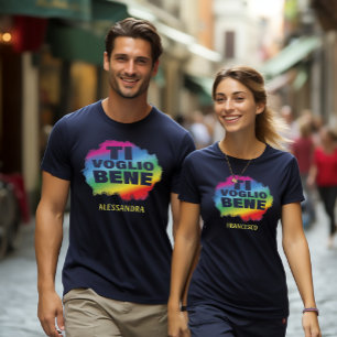 Ti Voglio Bene (I Love You) personalised couple's T-Shirt