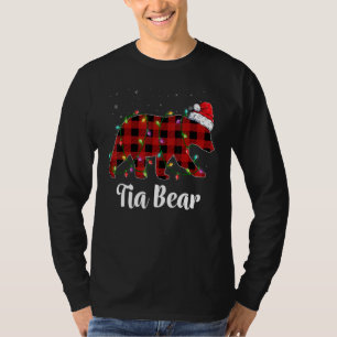 Tia Bear Buffalo Red Plaid Matching Family Christm T-Shirt