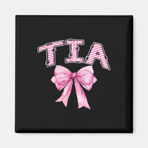 Tia birthday girl matching coquette pink bow  magnet