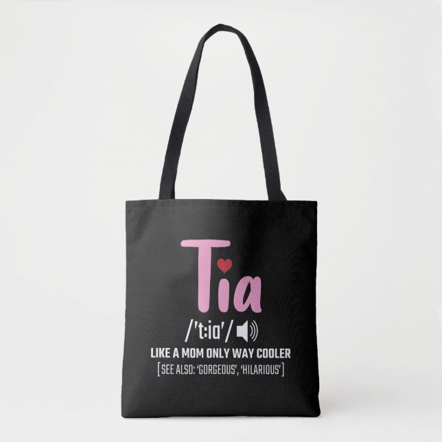 Tia Mom only cooler Aunt Family Love Tote Bag (Front)