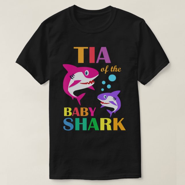 Tia Of The Baby Shark Birthday Tia Shark Mother's  T-Shirt (Design Front)
