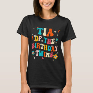 Tia Of The Birthday Twins Boys Girls Party Retro B T-Shirt
