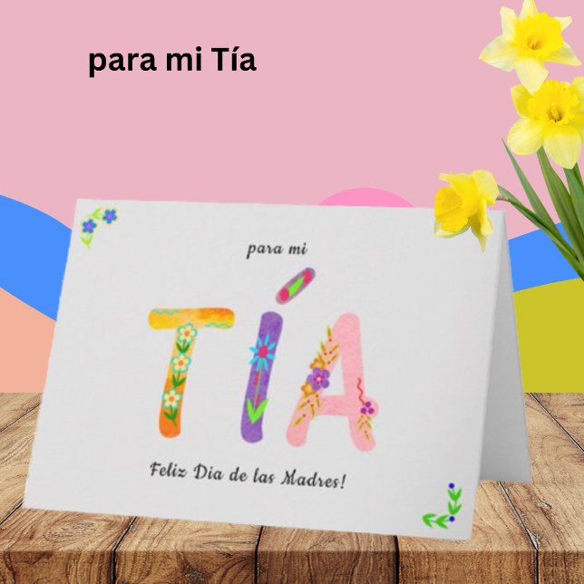 Tía Spanish Aunt Floral Bohemian Mother's Day Card (Creator Uploaded)