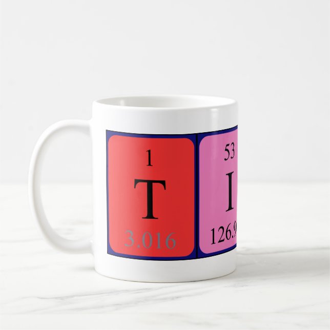 Tiago periodic table name mug (Left)