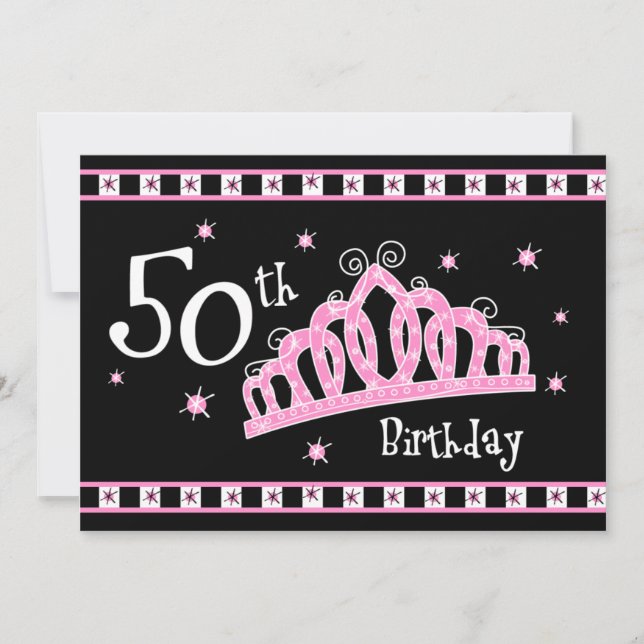 Tiara 50th Birthday Invitation (Front)