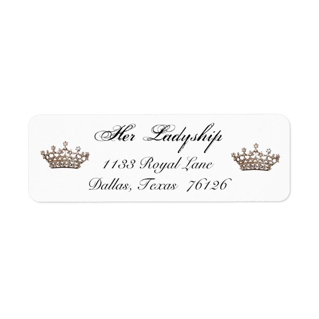 Tiara and Gems Return Address Labels (Front)