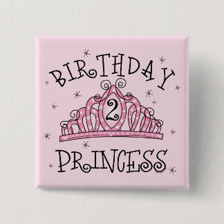 Tiara Birthday Princess 2nd Birthday 15 Cm Square Badge