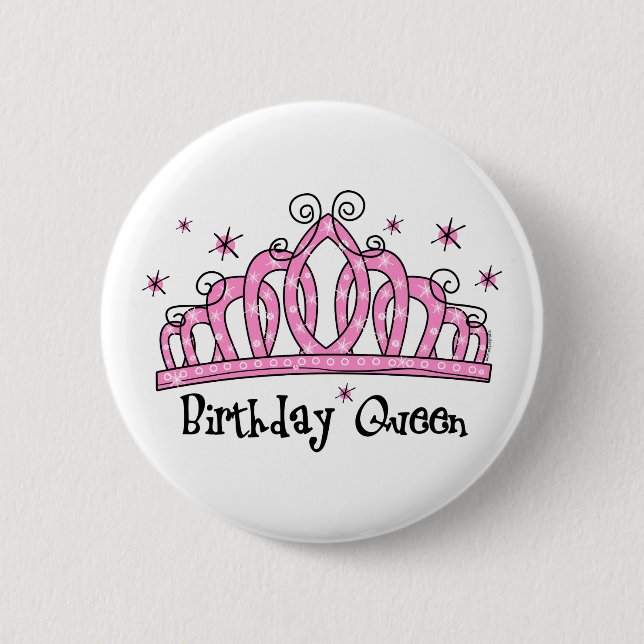 Tiara Birthday Queen 6 Cm Round Badge (Front)
