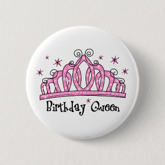 Tiara Birthday Queen 6 Cm Round Badge